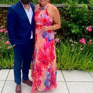 Eliza J halter floral gown
